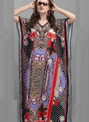 Red And Black Colour Latest Fancy Casual Wear Japan Polyester Crepe Kaftan Style Kurti Collection 108